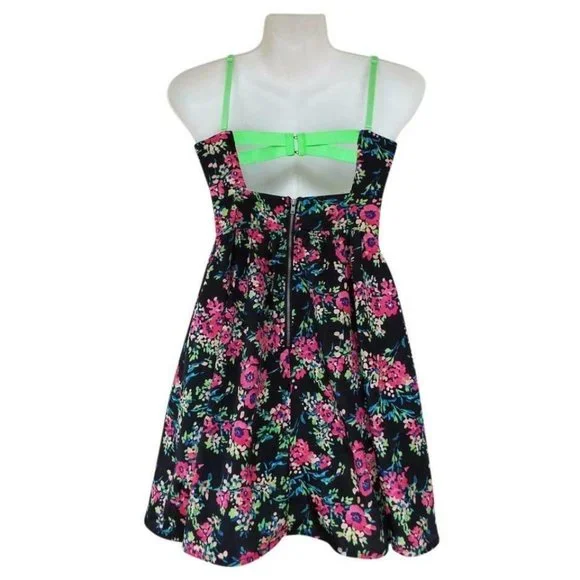 Material Girl | Dresses | Material Girl Floral Cut Out Bustier Neon Fit And Flare Sleeveless Dress Small | Poshmark Material Girl | Dresses | Material Girl Floral Cut Out Bustier Neon Fit And Flare Sleeveless Dress Small | Poshmark